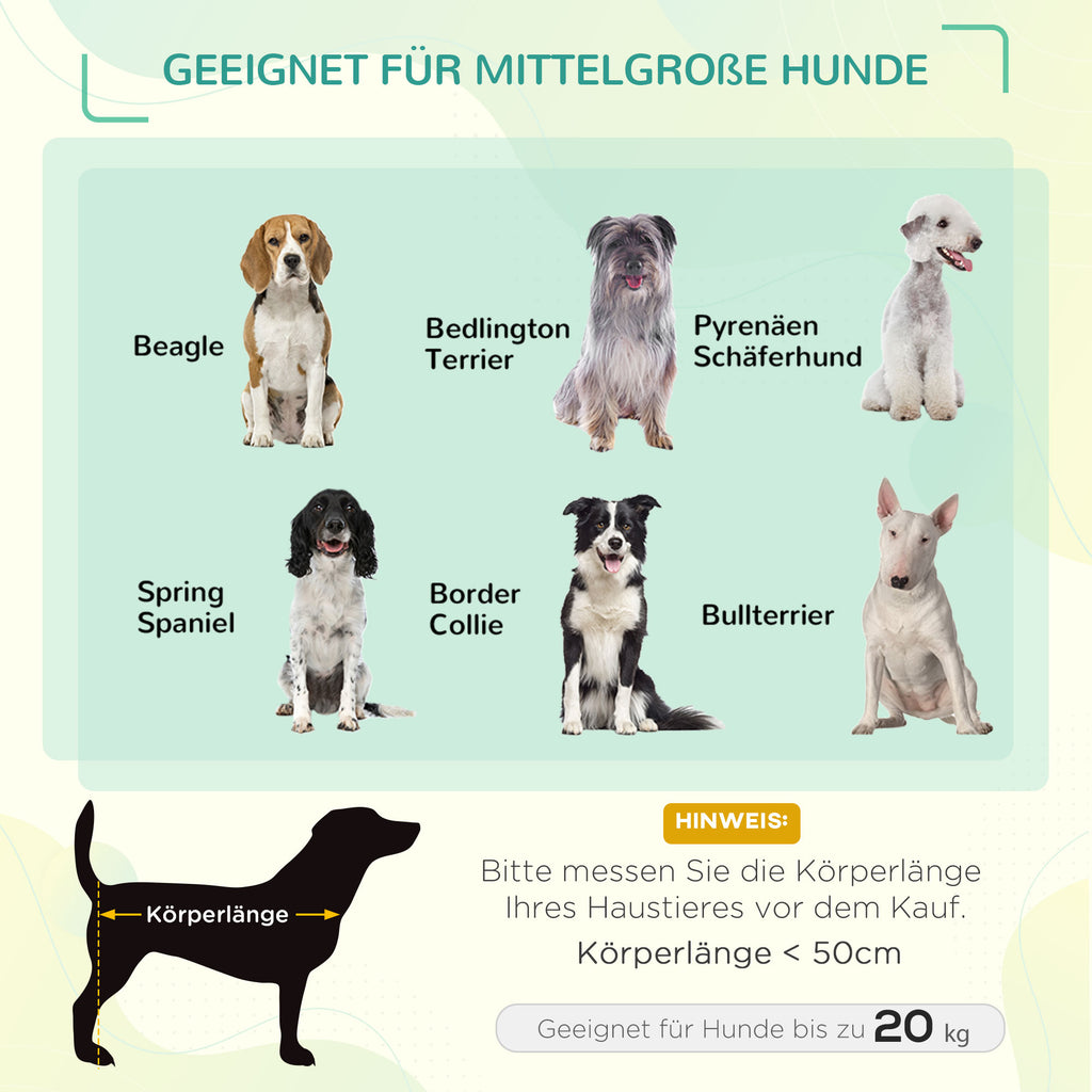 PawHut Erhöhtes Hundebett mit Baldachin, Haustierbett, Hundeliege outdoor mit Dach, Atmungsaktiv, Taftstoff für Camping Kaffee 76 x 61 x 73 cm