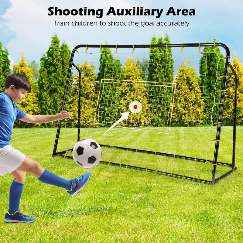2-in-1 Soccer Rebounder Net – 6ft x 4ft Goal with Integrated Shooting Target Zone
