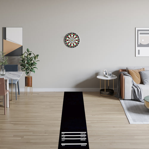 HOMCOM Dartmatte 300 x 61 cm Oche Carpet Mat mit Softdart Steeldart rutschfest Dartteppich Teppich-Dartmatte Dart Zubehör für Boden Schutz