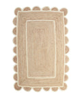 Gautam International Scallop Pattern Jute Bohemian Area Rug (2'x6', Off White)