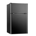 Simzlife 3.2 Cu ft Two Door Mini Refrigerator with Freezer, Compact Small Fridge Adjustable Removable Shelves, Sliver