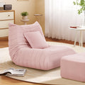 VFD Bean Bag Chairs for Adults, Beanbag Chair with Ottoman Lounge Sofa Memory Foam Comfy Reading Chair for Bedroom & Living Room, Lazy Floor Sofa Couch