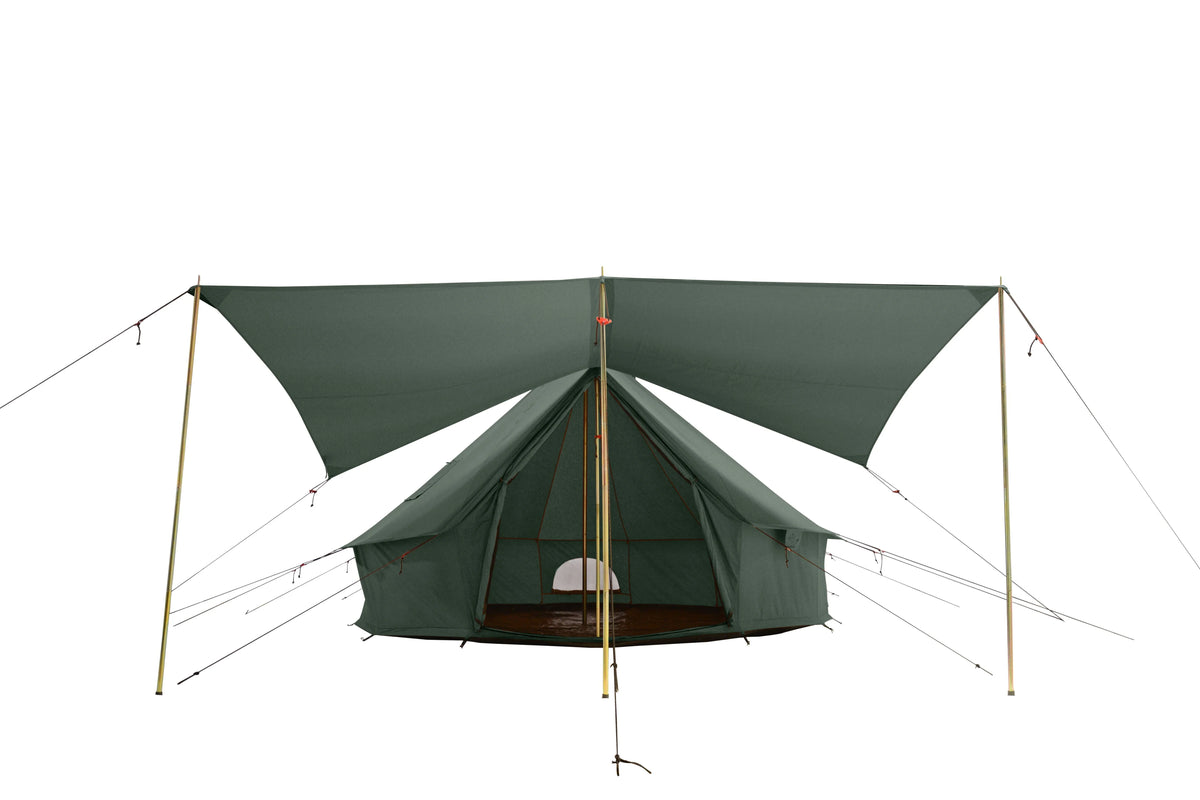 White Duck Outdoors Regatta Awning - Desert Red - 10' for Bell Tent - Complete Canopy with Poles for All Season Camping and Glamping