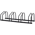 HOMCOM Fahrradständer für 4 Fahrräder, wetterfest, Wand- oder Bodenmontage, Stahl 110 x 33 x 27 cm