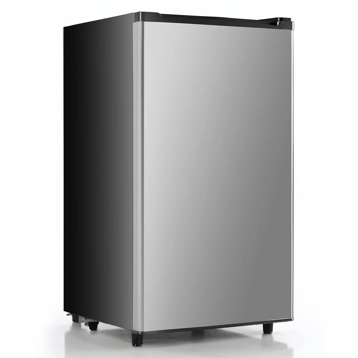 TINKLE WELL 3.2 Cu Ft Mini Fridge with Freezer, Compact Single Door Refrigerator, Energy Efficient, Low Noise, Adjustable Thermostat for Bedroom, Dorm, Office, silver