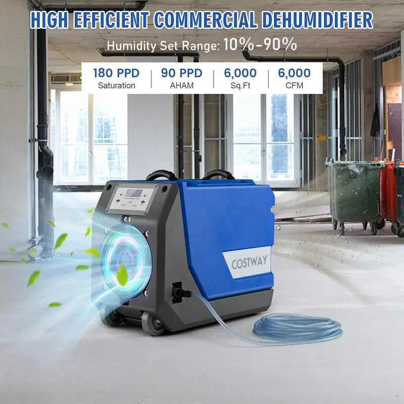 180-PPD Commercial-Grade Dehumidifier for Basements, Warehouses & Large Facilities