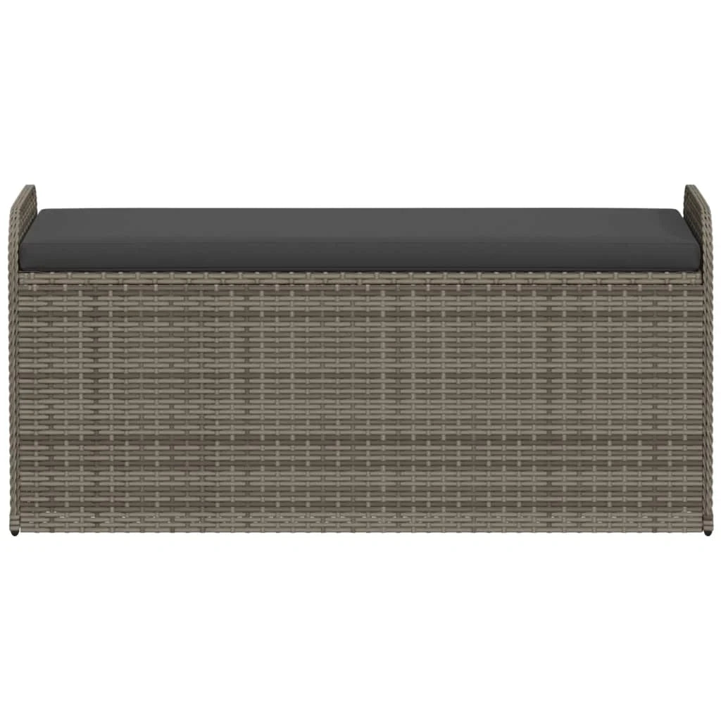 vidaXL Storage Bench with Cushion Outdoor Garden Seat Furniture Poly Rattan