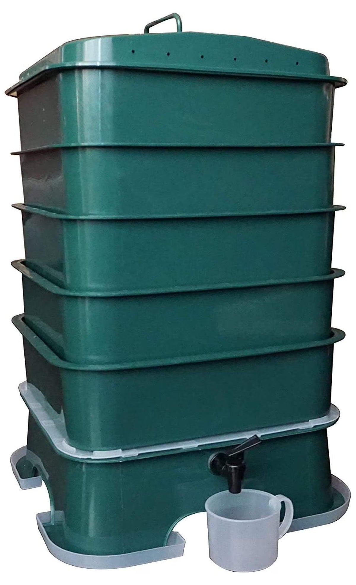 TiaGOC Plus 5-Tray Worm Compost Bin �C Easy Setup and Sustainable Design