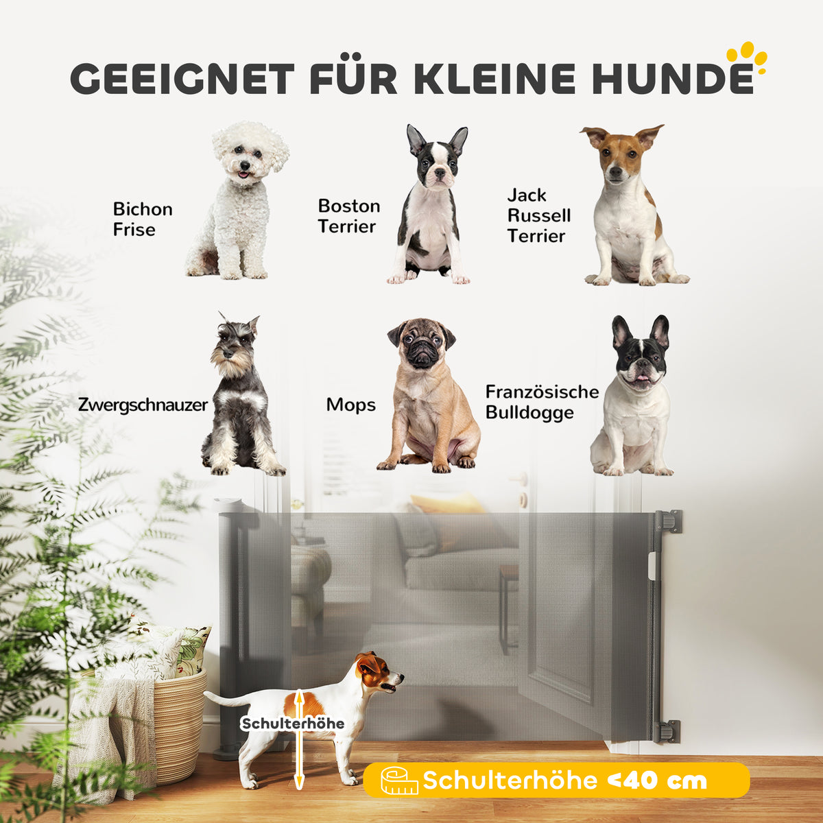 PawHut Treppenschutzgitter Ausziehbar 0-136cm 87 cm Hoch Türschutzgitter für Haustiere 142 x 10 x 87 cm Grau