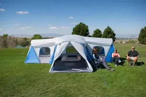 16-Person Family Camping Tent – Three-Room Layout with Triple Entry Points