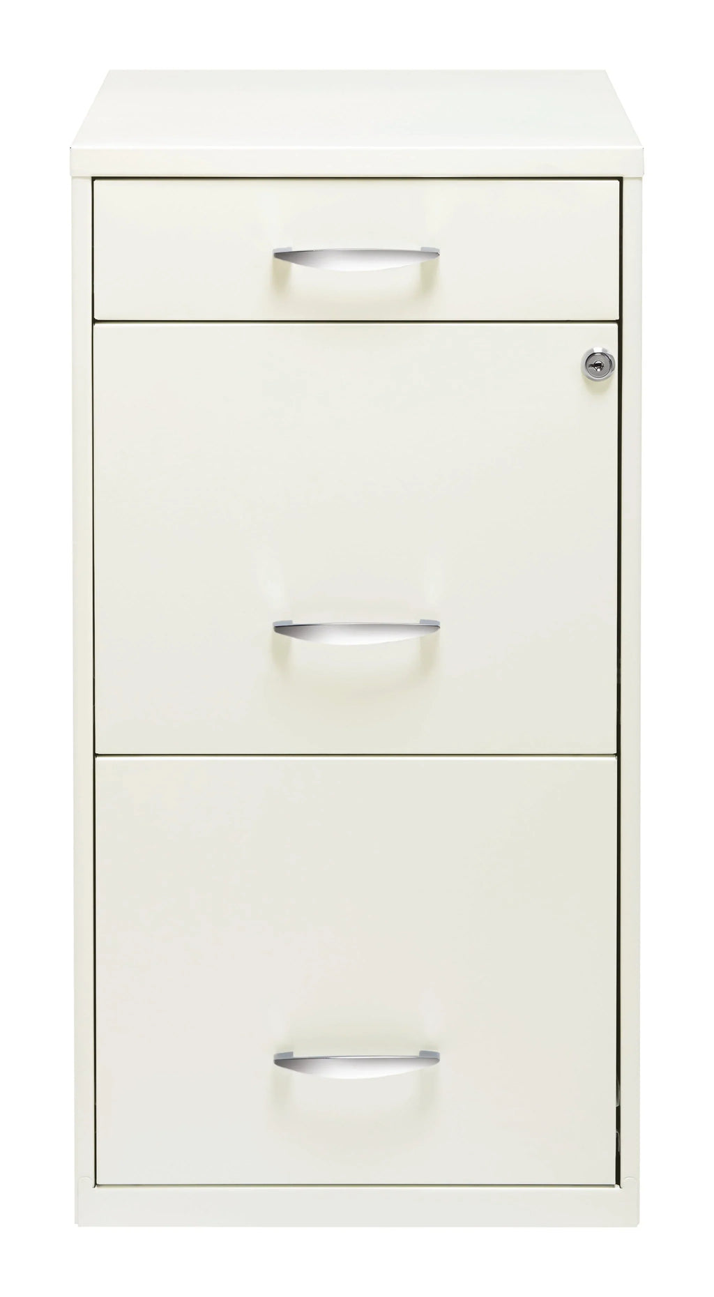 Space Solutions 3 Drawer Letter Width Vertical File Cabinet with Pencil Drawer, White