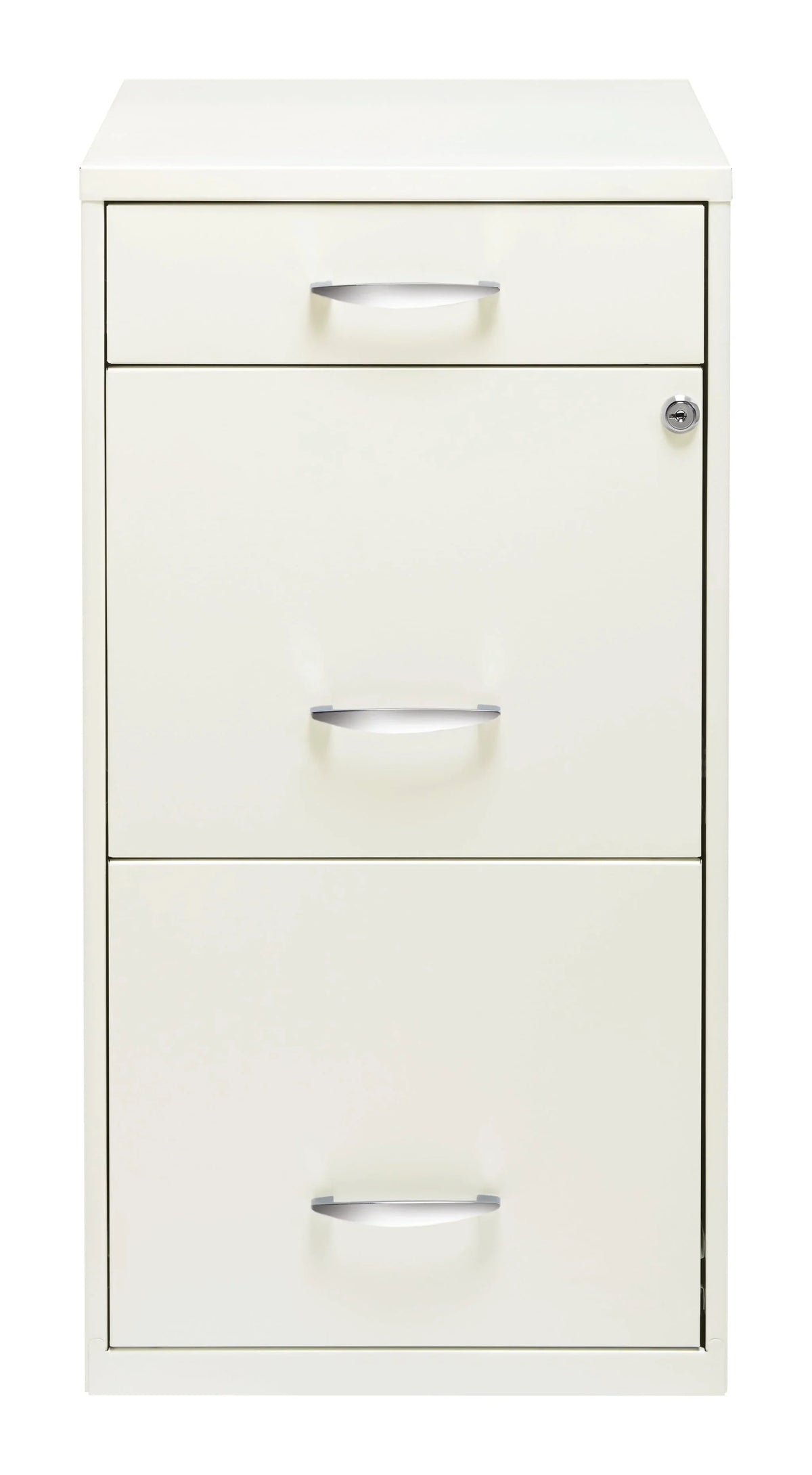 Space Solutions 3 Drawer Letter Width Vertical File Cabinet with Pencil Drawer, White