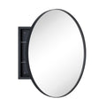 TEHOME Myriel Surface Mount Framed Round Medicine Cabinet with Mirror 24" x 24" - Black