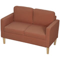 HOMCOM Zweisitzer-Sofa mit Stauraum und soliden Holzbeinen, für Wohnzimmer, Schlafzimmer, 117 x 63 x 79 cm, Orange