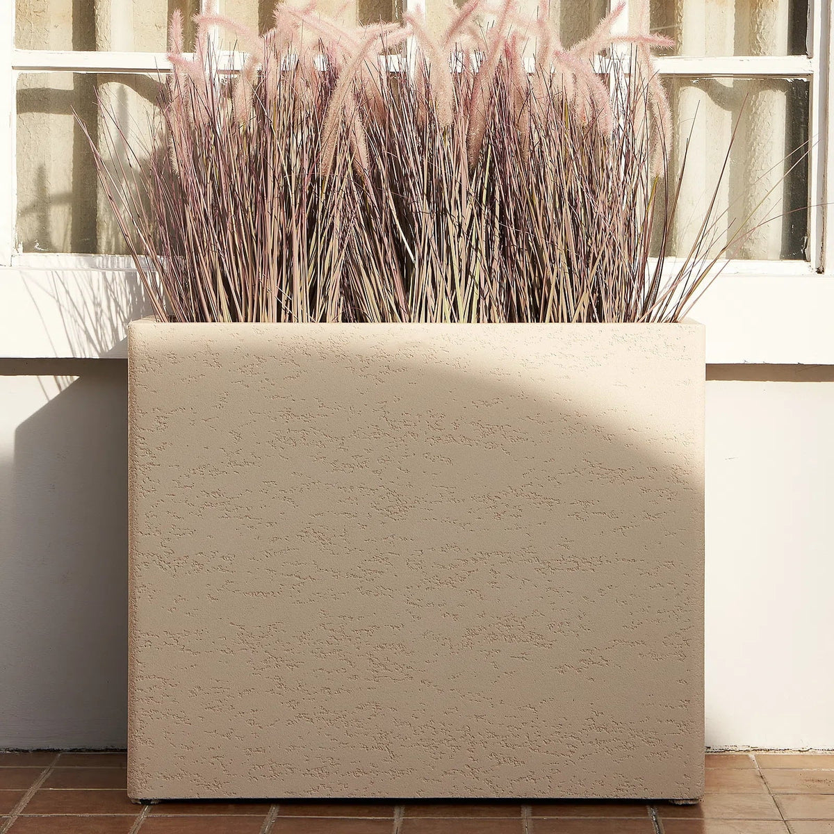 Tall Rectangular Composite Planter,Durable for All-Weather Use with Drainage Holes, Large Rectangular Planter for Outdoor and Indoor Plants