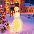 2.6-Foot 2D Lighted Snowman — Pre-Lit Decoration Featuring Three Infinity Mirror Effects