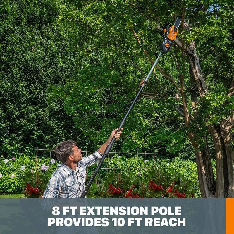 2-in-1 Electric Pole Saw & Chainsaw Trimmer – Auto-Tension, Corded Power Tool