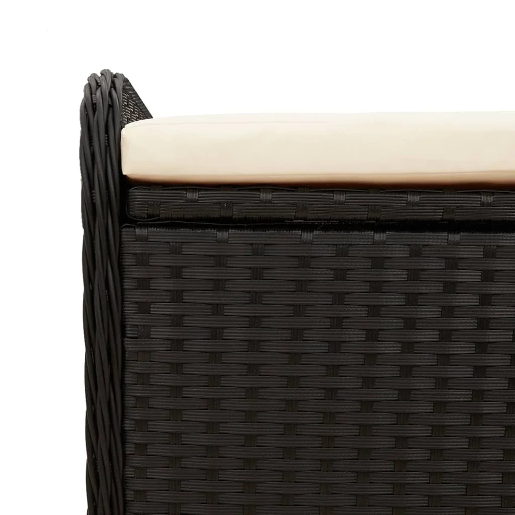 vidaXL Storage Bench with Cushion Outdoor Garden Seat Furniture Poly Rattan