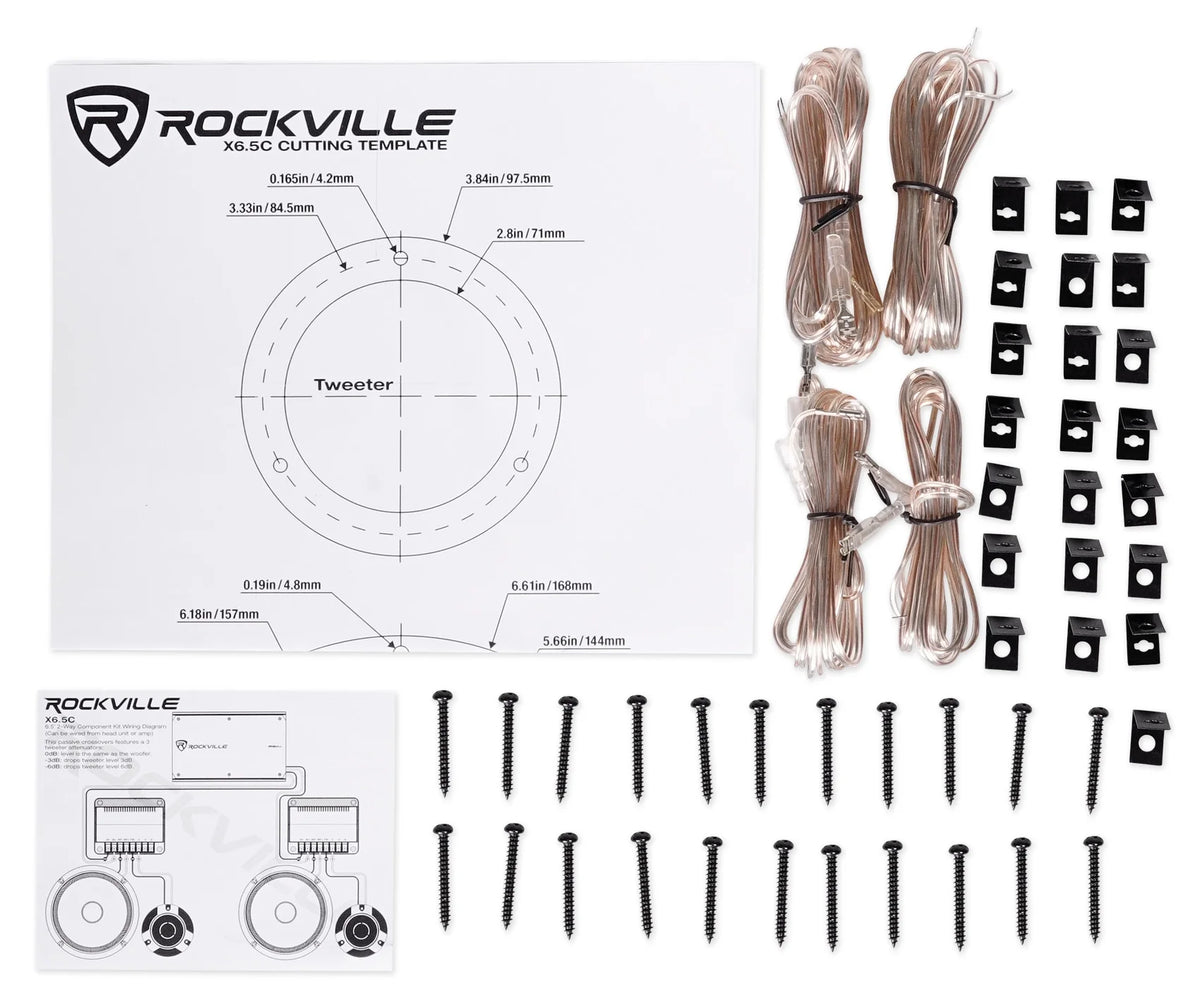 2) Pairs Rockville X6.5C Competition 6.5" 1000 Watt Component Car Audio Speakers