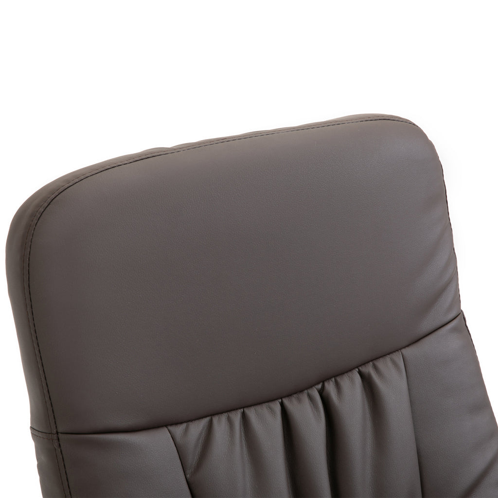 HOMCOM Relaxsessel mit Hocker, drehbarer Fernsehsessel mit 10 Massagepunkte, Liegefunktion, Massagesessel mit Fernbedienung, Seitentasche, TV-Sessel, Kunstleder, Braun
