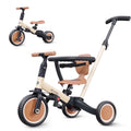 newyoo TR008 5-in-1 Toddler Tricycle with Push Handle, Converts to Balance Bike for 1-3 Year Old, Khaki