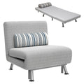 HOMCOM Klappsessel mit Bettfunktion, klappbarer Relaxsessel in Leinenoptik, Verstellbare Rückenlehne, 75 x 70 x 75 cm, Grau