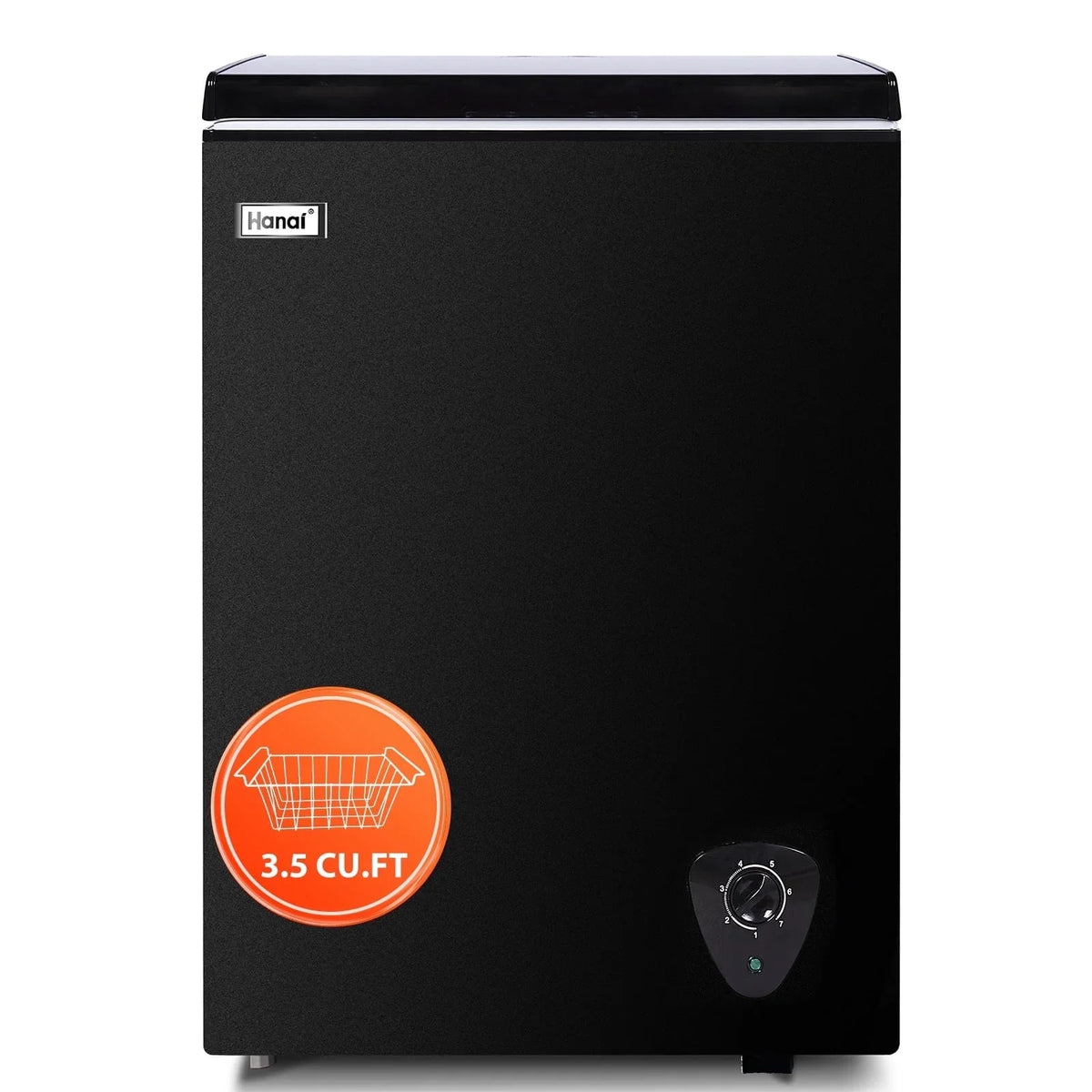 WANAI 3.5 Cu.ft,Chest Freezer,Deep Freezer,Removable Storage Basket Freezer,Black
