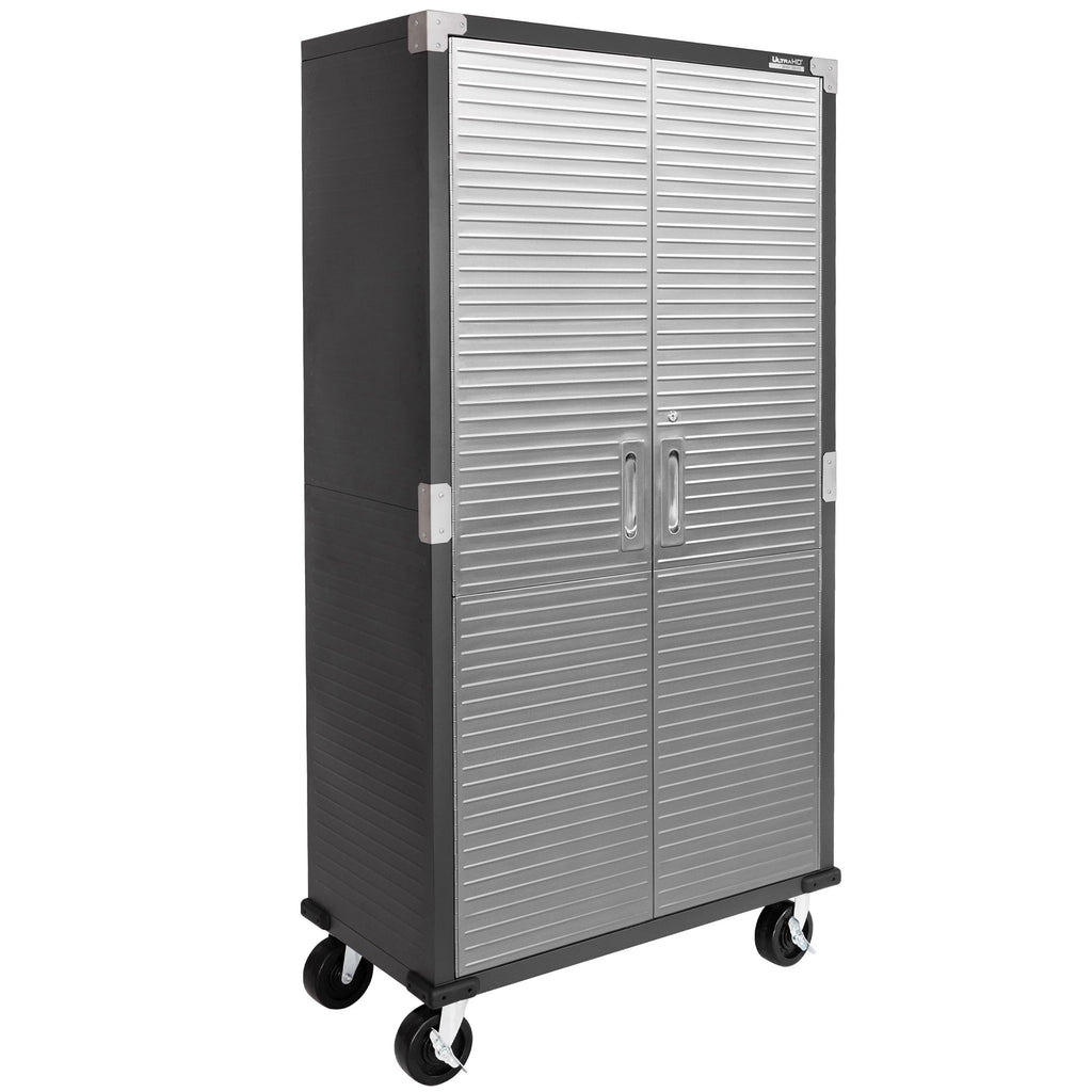 Seville Classics UltraHD Steel Body Lockable Storage Filing Cabinet Organizer Locker Shelving Unit 36" W x 18" D x 72" H, Granite
