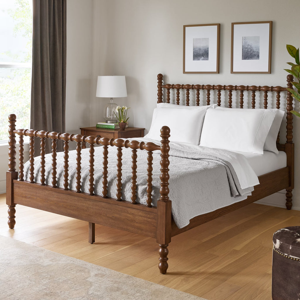 Pioneer Woman Harper Queen-Size Spindle Bed, Homestead Brown