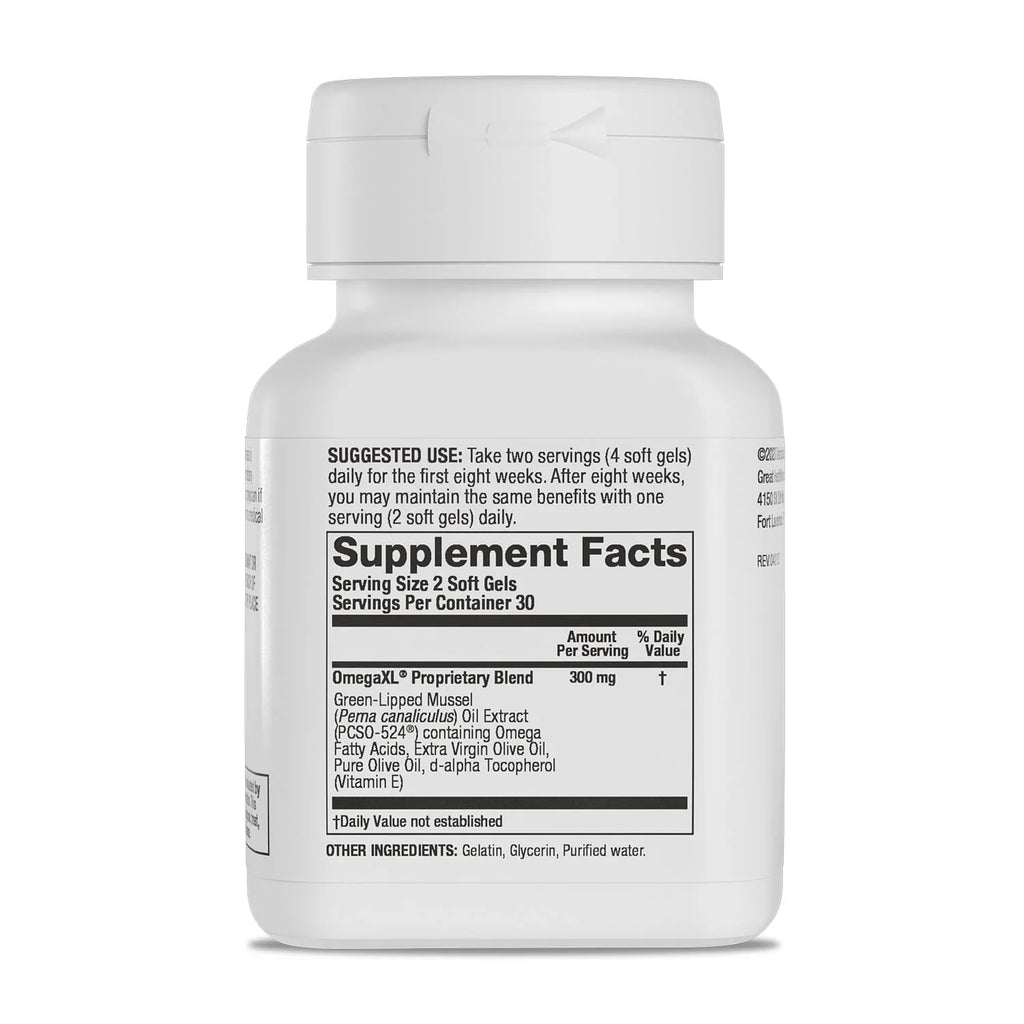 OmegaXL, Supplement Green-Lipped Mussel Oil - 60 Softgels