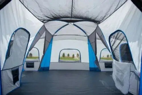16-Person Family Camping Tent – Three-Room Layout with Triple Entry Points