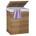 PayLessHere Laundry Basket Handwoven Laundry Hamper 90l/110l Foldable Rattan Laundry Hamper with Lid,2 Removable Liner Bags & 6 Laundry Bags,Clothes
