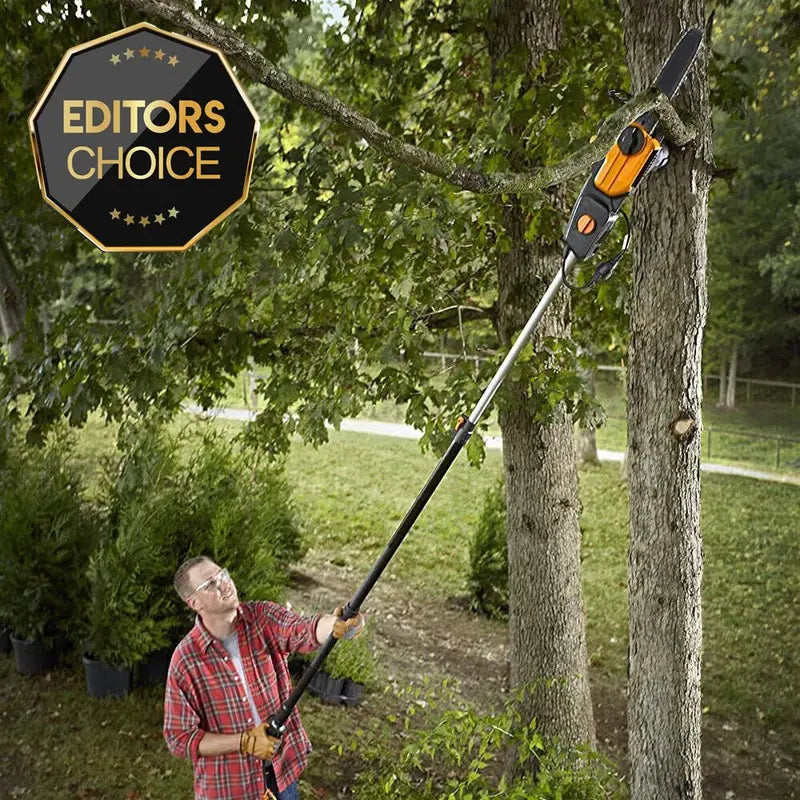 2-in-1 Electric Pole Saw & Chainsaw Trimmer – Auto-Tension, Corded Power Tool