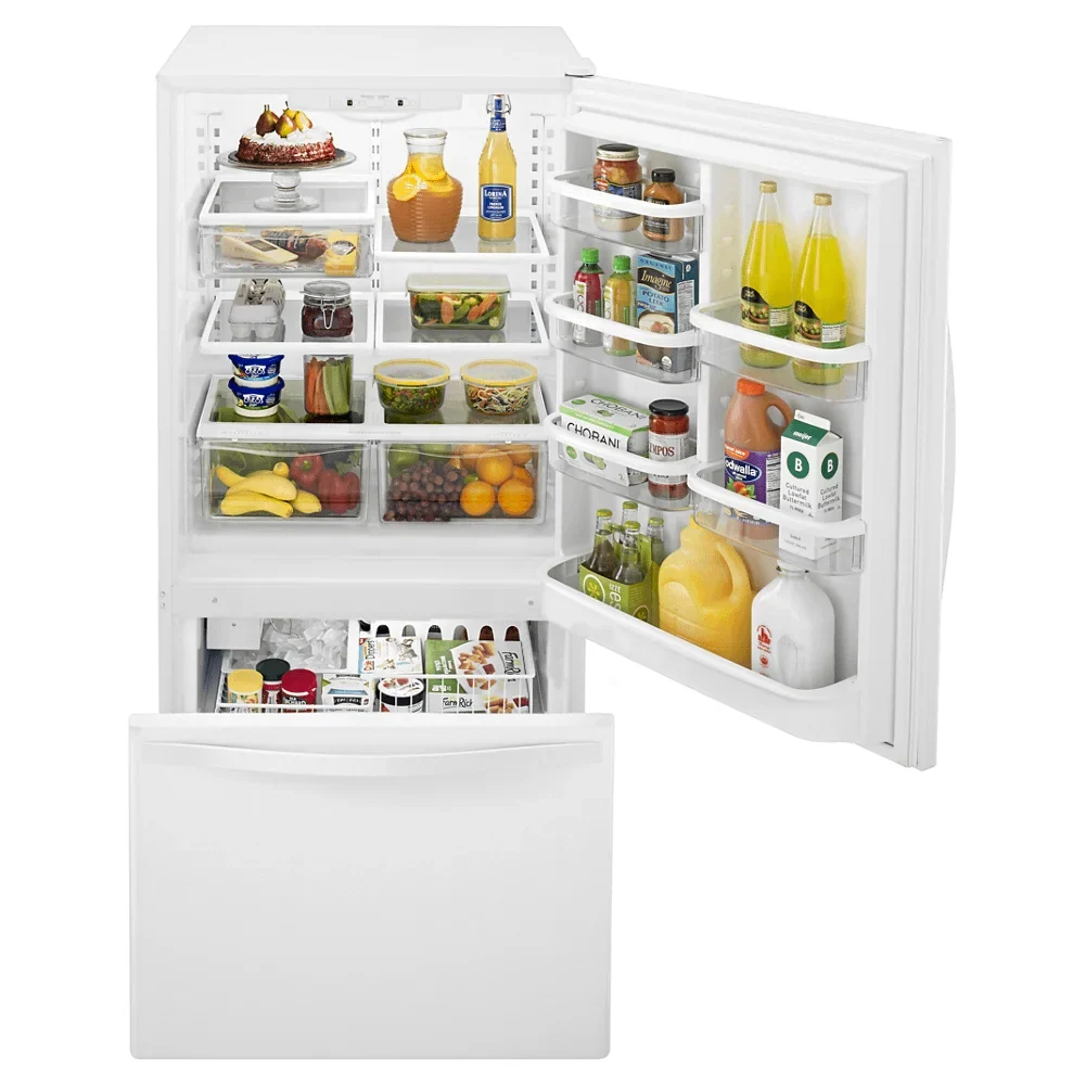 Whirlpool WRB329DMBW 18.7 Cu. Ft. White Bottom Freezer Refrigerator