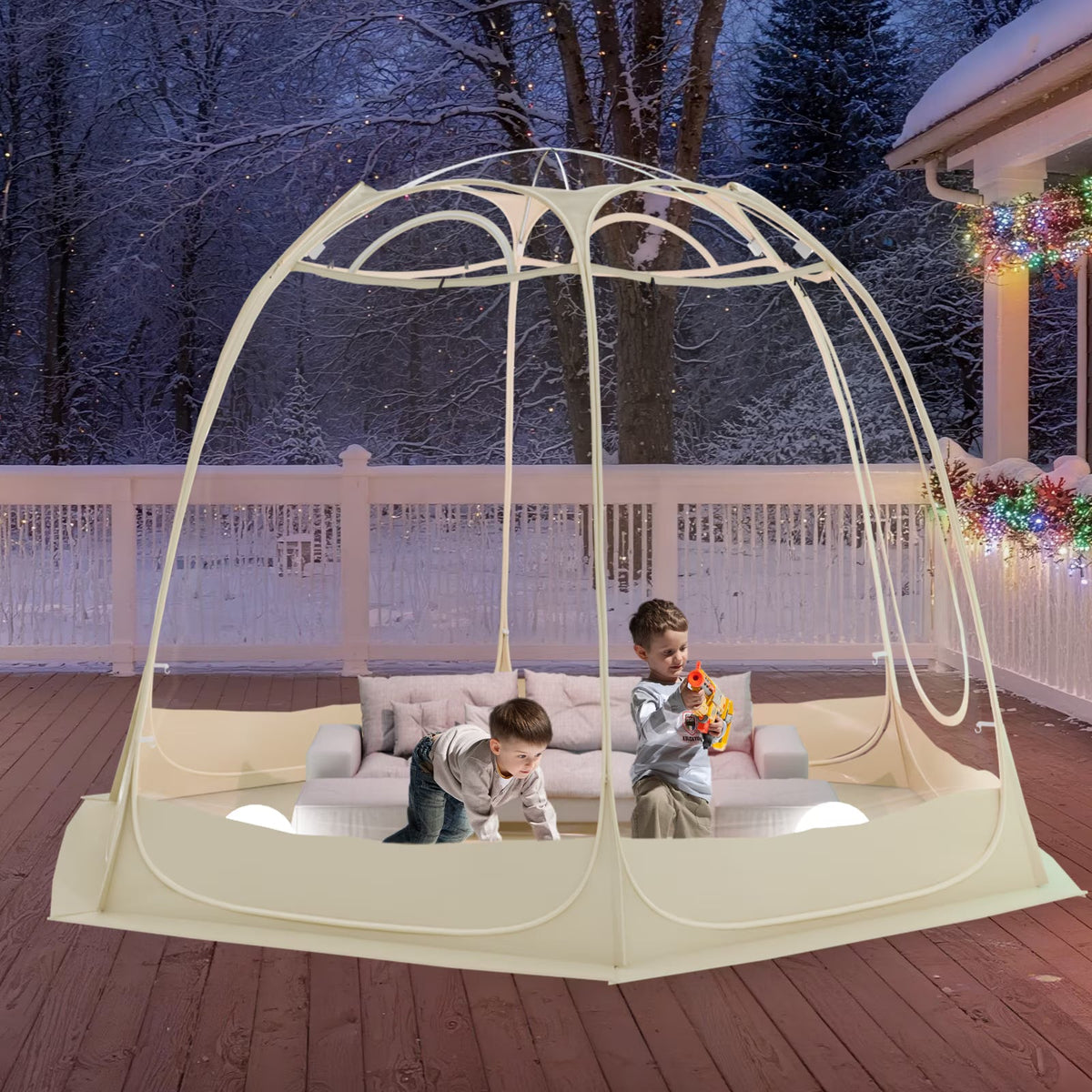 TABU Pop Up Bubble Tent, Sports Tent for 6-7 People, Portable Weatherproof Clear Tent, 10 x 10 ft