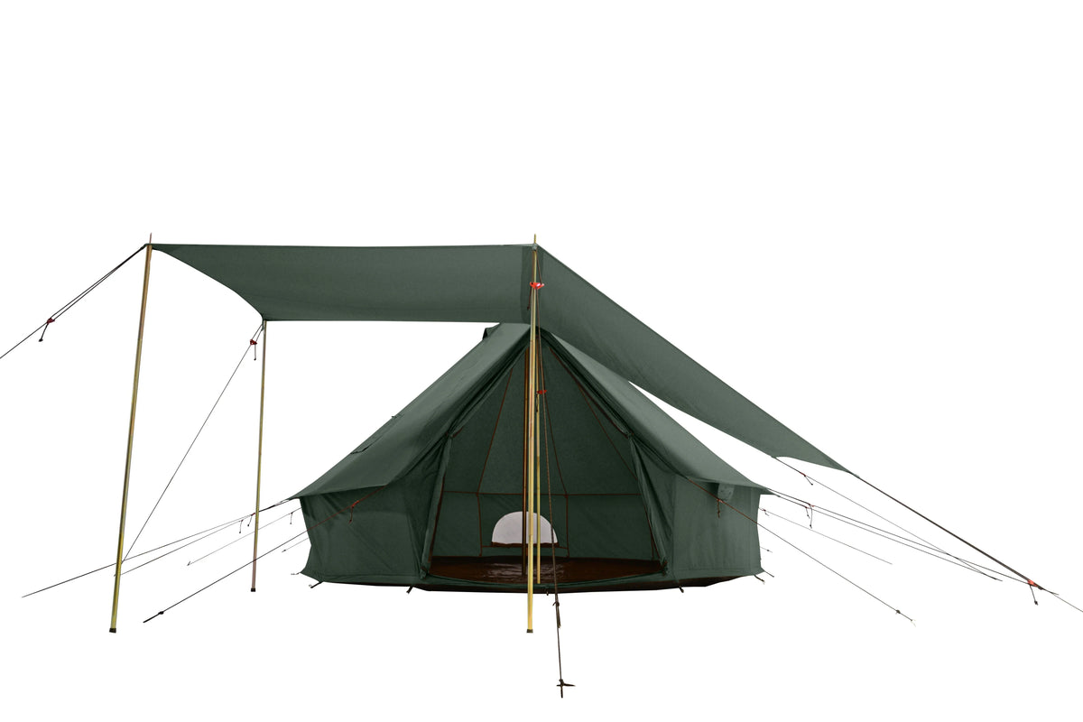 White Duck Outdoors Regatta Awning - Desert Red - 10' for Bell Tent - Complete Canopy with Poles for All Season Camping and Glamping