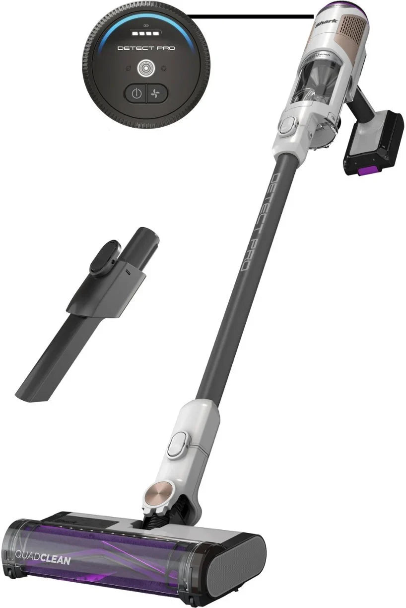 Restored Shark R-IW1111 Detect Pro Cordless HEPA QuadClean Multi-Surface Stick Vacuum, Grey/Brass - (Refurbished)