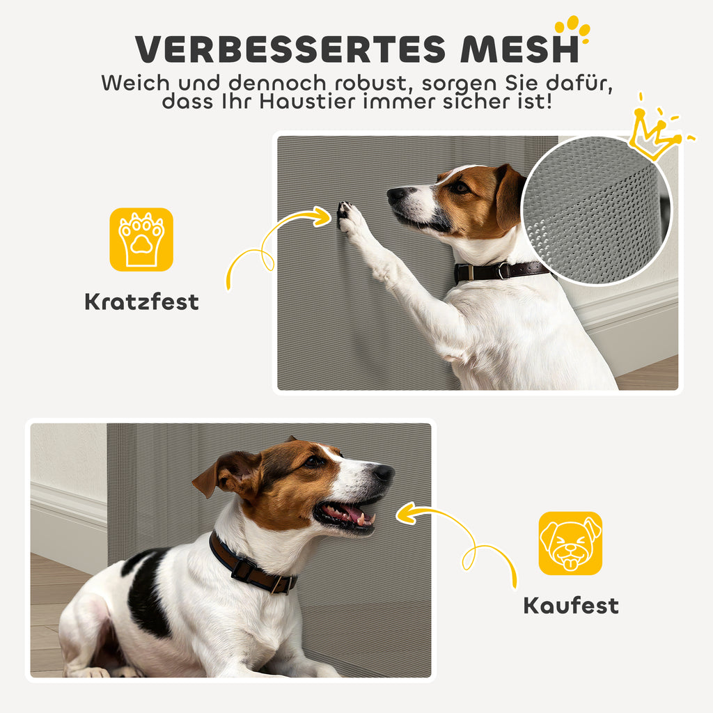PawHut Treppenschutzgitter Ausziehbar 0-136cm 87 cm Hoch Türschutzgitter für Haustiere 142 x 10 x 87 cm Grau