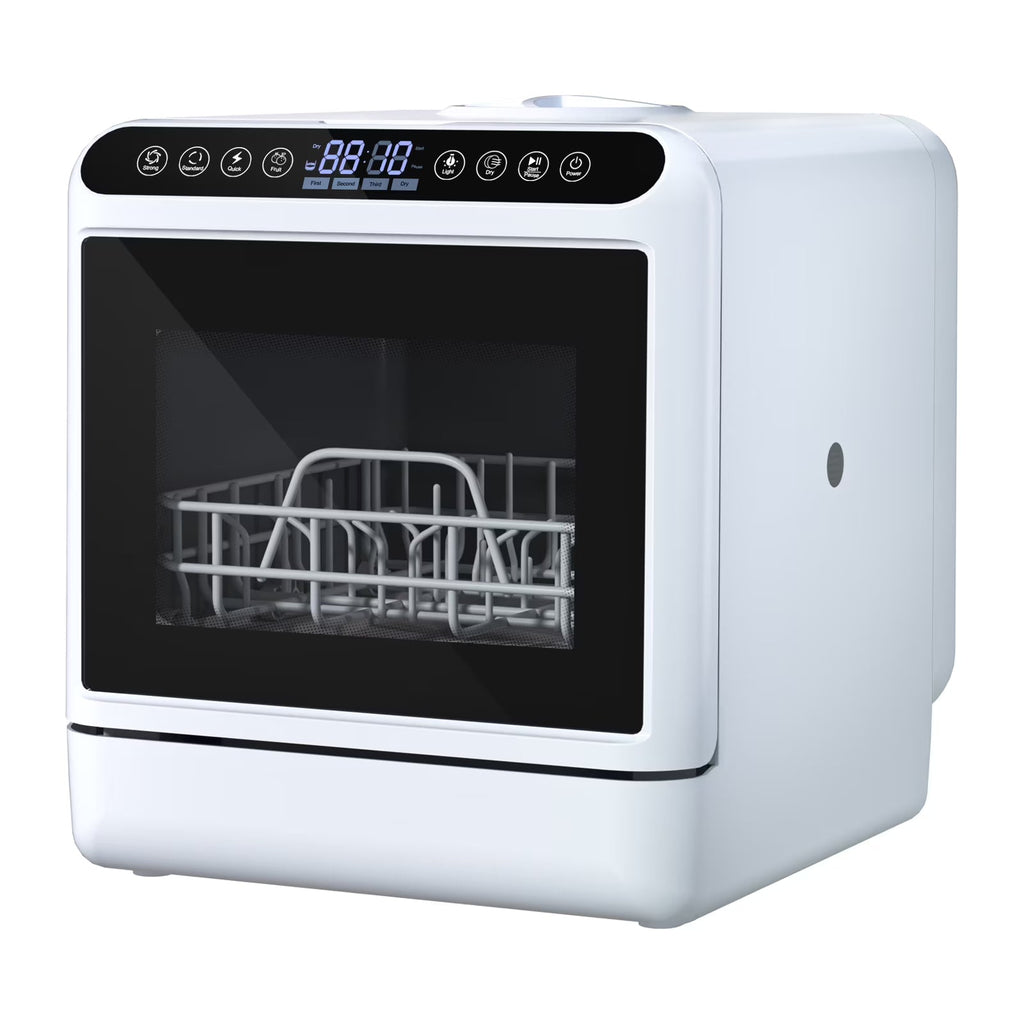 Xinwanna Portable Dishwasher with 5L Water Tank, 6 Functions Automatic Smart Countertop Dishwasher with 5 Place Settings, 2-Tier, 3-Spray Arm, Air-Dry Function Dish Washer for Apartments& RVs