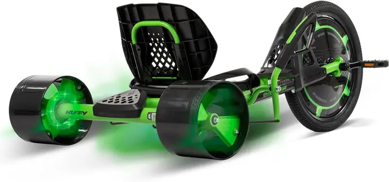 20-Inch Drift Tricycle for Kids – LED-Equipped, Steel-Frame Ride with Height-Adjustable Seat
