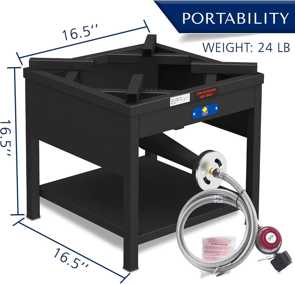 100QT Seafood Boiling Kit, 200, 000BTU Propane Burner and Stainless Steel Crawfish Boil Pot W/Basket and Steamer Rack, for Outdoors Cooking and Steaming, Large Turkey Fryer Pot, Lobster Shrimp Pot