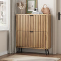 Smart FENDEE Shoe Cabinet with 2 Flip Drawers Freestanding 24 Pair Shoe Storage Cabinet for Entryway