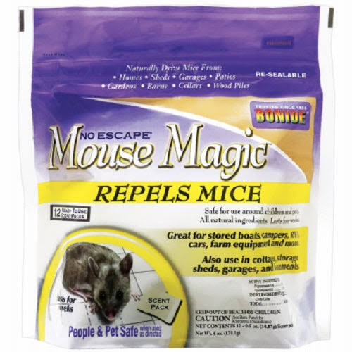 Bonide 866 12-Count Pack of Mouse Magic Natural Non Toxic Mouse Repellent Scent Packs - Quantity of 4
