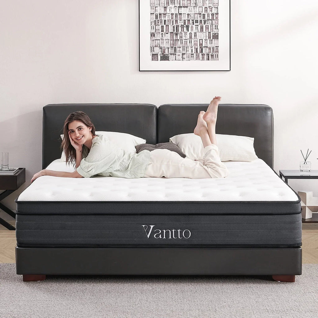 Vantto Queen Mattress, 12 Inch Hybrid Memory Foam Mattress in a Box, Pressure Relief, CertiPUR-US