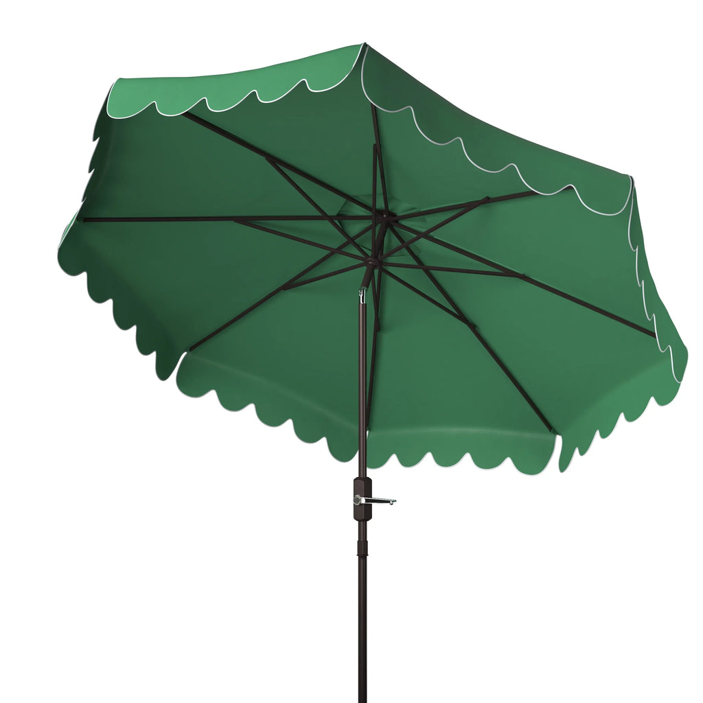 Safavieh Venice 9' Market Crank Tilt Patio Umbrella, Navy/White