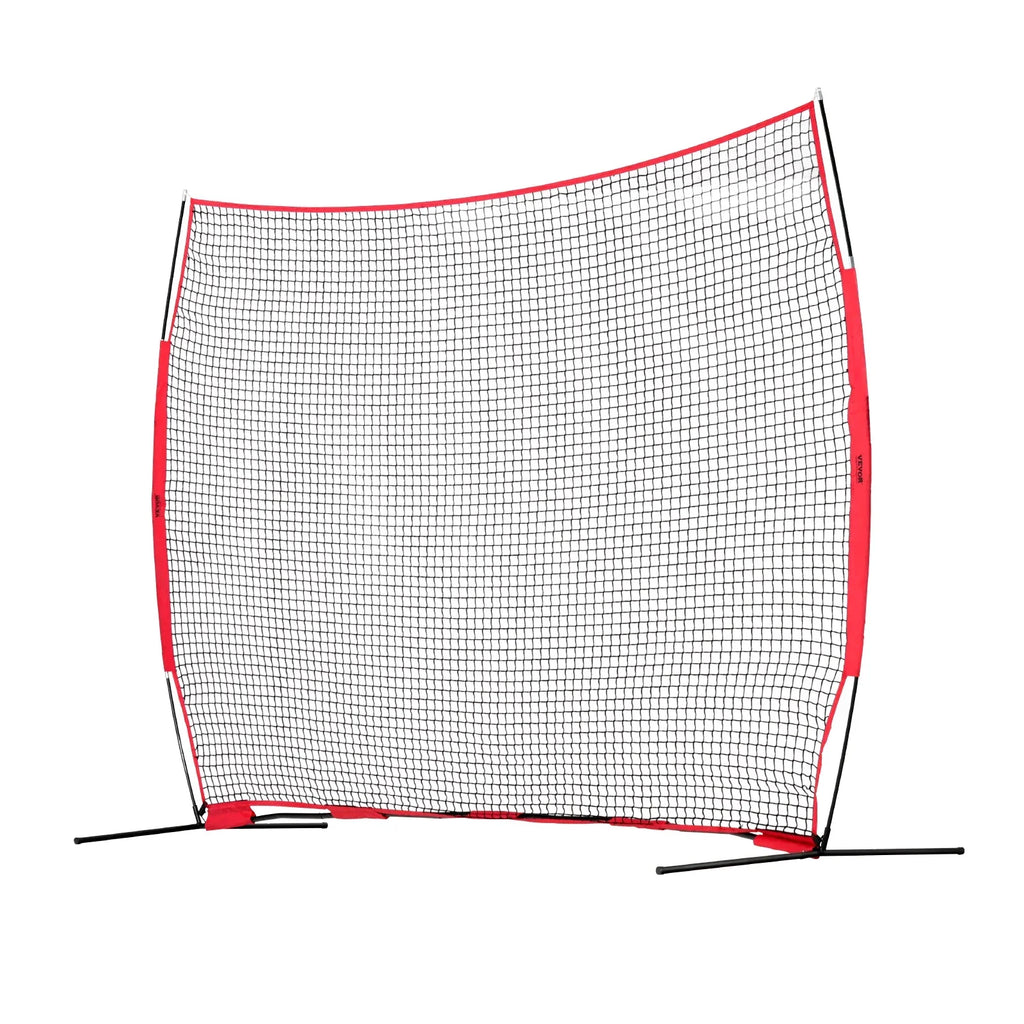 VEVOR Barricade Backstop Net, 12x9 ft Ball Sports Barrier Netting, Portable Practice Equipment with Carry Bag, Protection Screen for Baseball Softball Lacrosse Soccer Hockey Training, for Backyard