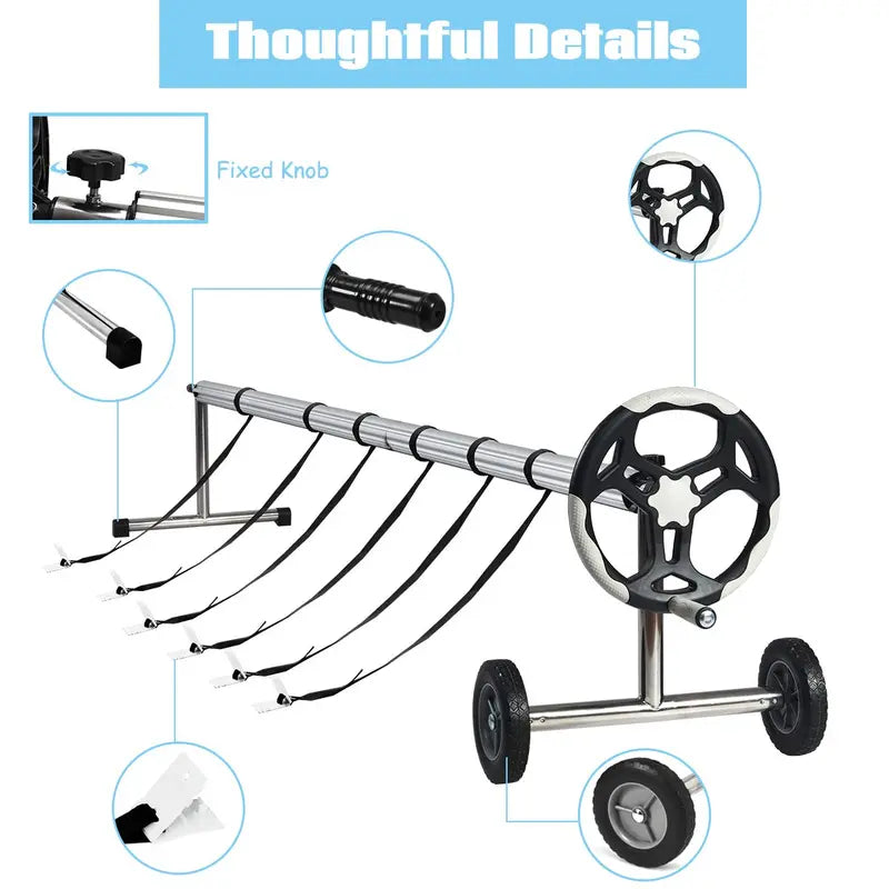 18-Foot Aluminum Solar Pool Cover Reel Kit