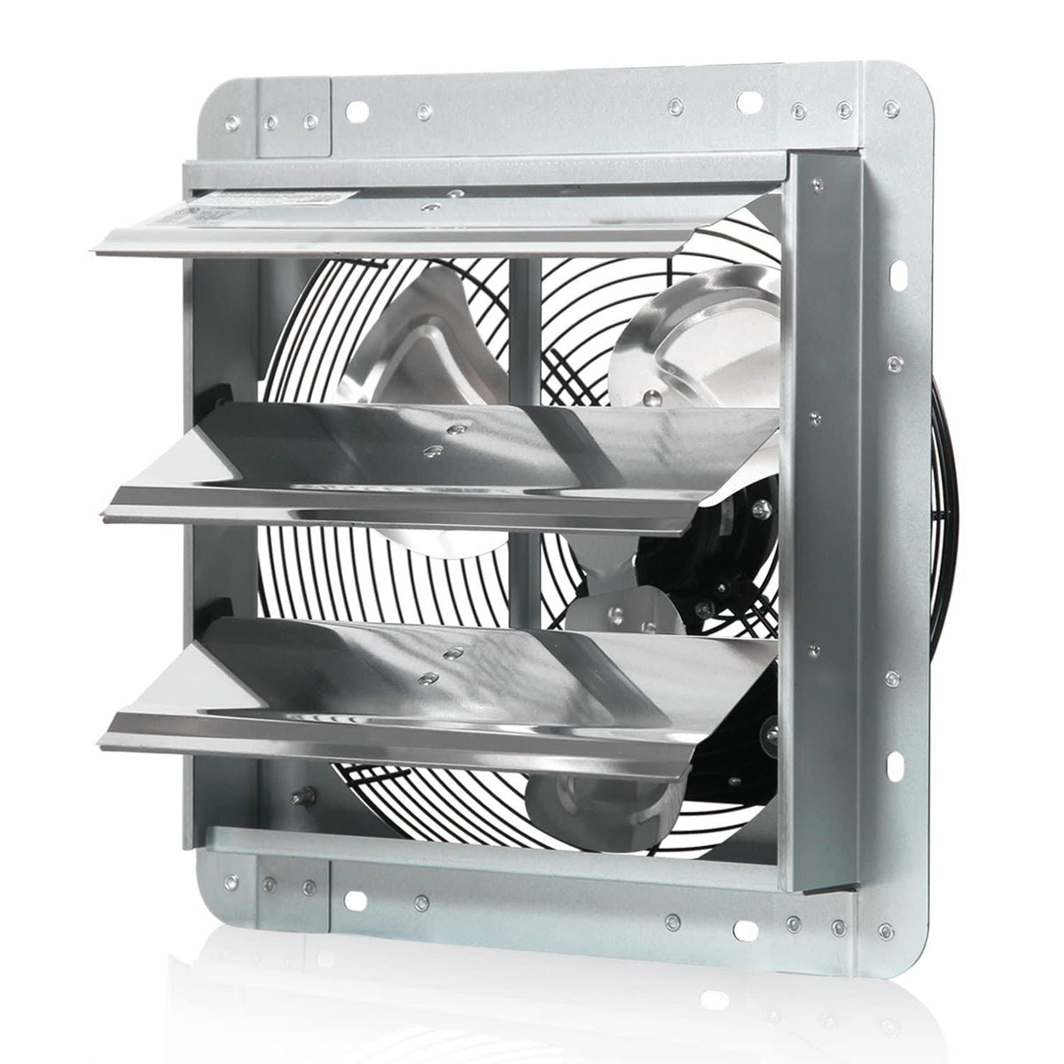 JPower 12 inch Exhaust Fan Wall Mounted,Automatic Aluminum shutter,vent Fan High Speed 1800cfm for Garages and shops,greenhou