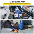 Vacuum Pump 4.8CFM 1/3 HP Single Stage HVAC A/C Refrigeration Kit 5PA Ultimate Vacuum Manifold Gauge Set R410A R134A R22 HVAC AC, 4-Way Manifold Gauge and Hose for Air Conditioning Systems