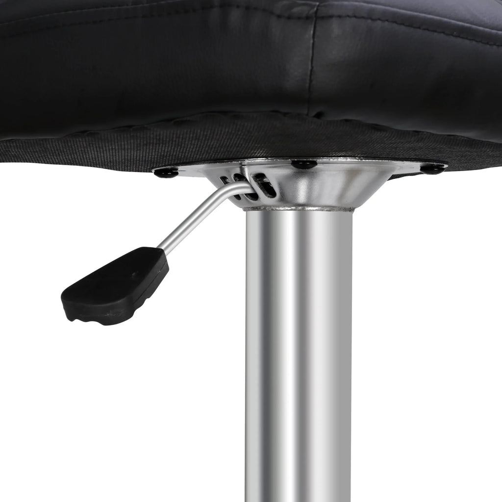 ZENY Set of 4 Bar Stool Soft Cushion Metal Frame 24-32" Swivel Chair, Black